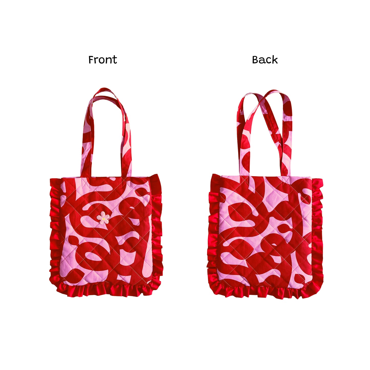 Soft Quilted Tote with Ruffles