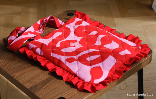 Soft Quilted Tote with Ruffles